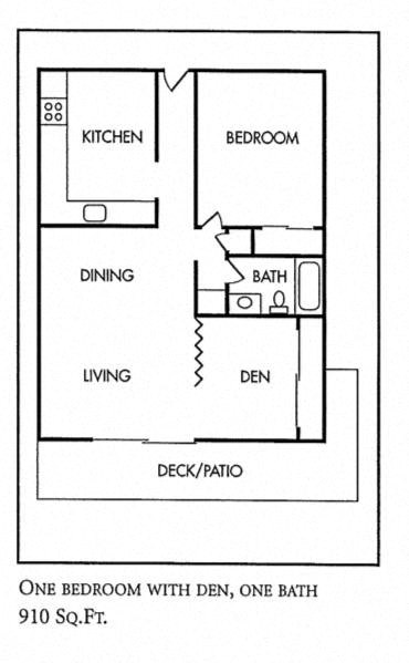 1 bedroom 1 Bath with Den